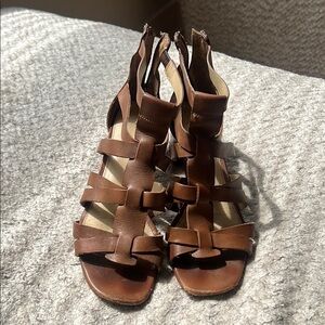 Brown Leather Strappy Sandals
